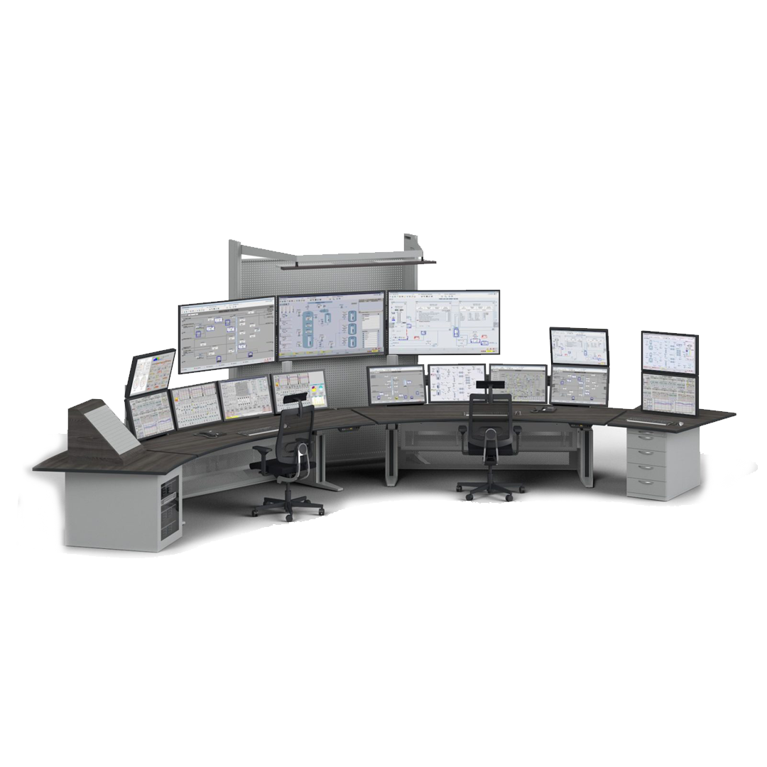 Ergocon-11-SQUARE no bg Large curved console workstation with multiple screens