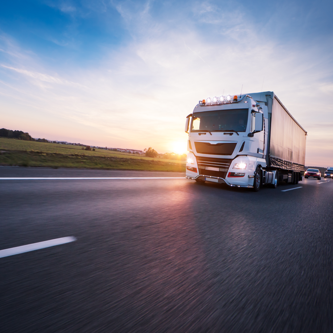 Heavy goods vehicle delivering technical furniture for installation